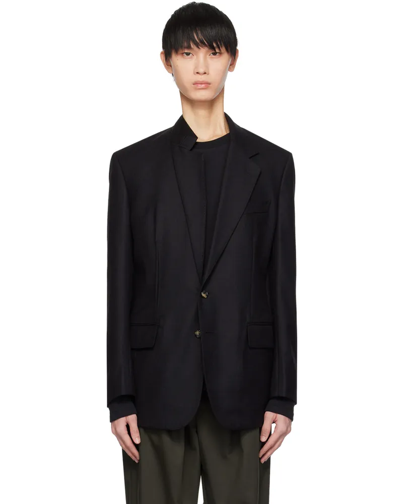 Marina Yee Black Asymmetrical Darts Blazer Black