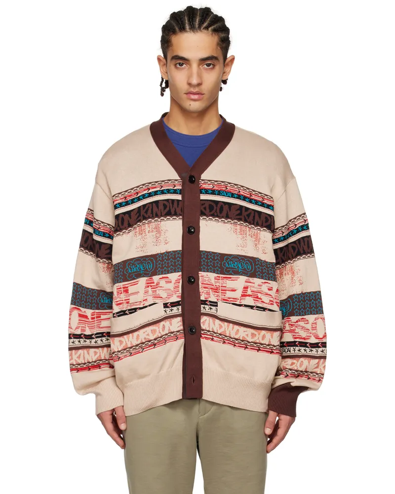 Sacai Pink Jacquard Cardigan 789