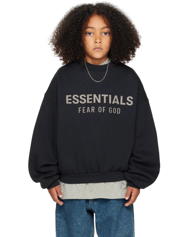 Fear of God Kids Black Fleece Crewneck Sweatshirt Jet