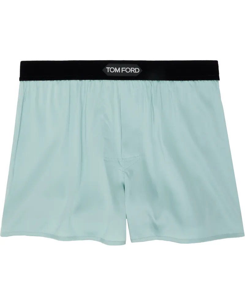 Tom Ford Green Silk Boxers Pale