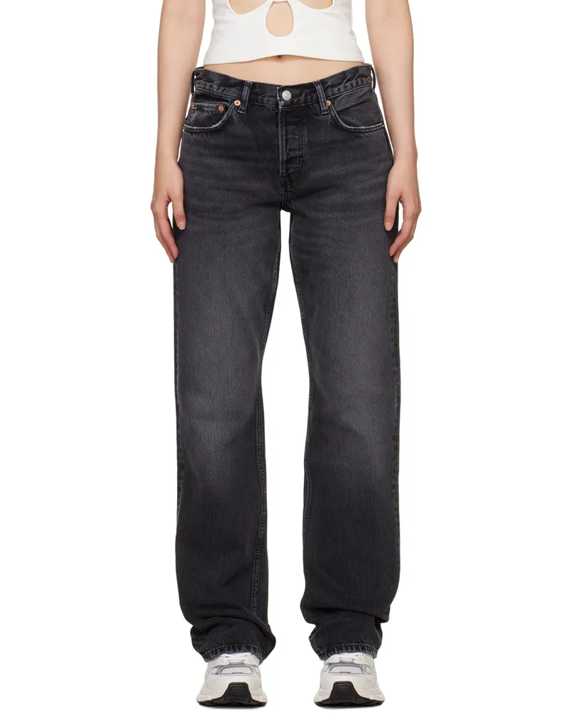 RE/DONE Black Easy Straight Jeans Eclipse