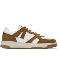 HUGO BOSS Brown & White Mixed Material Sneakers 240-open