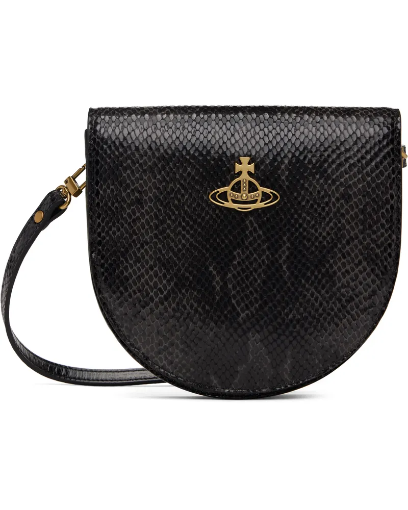 Vivienne Westwood Black Saddle Crossbody Bag Aw24-n203