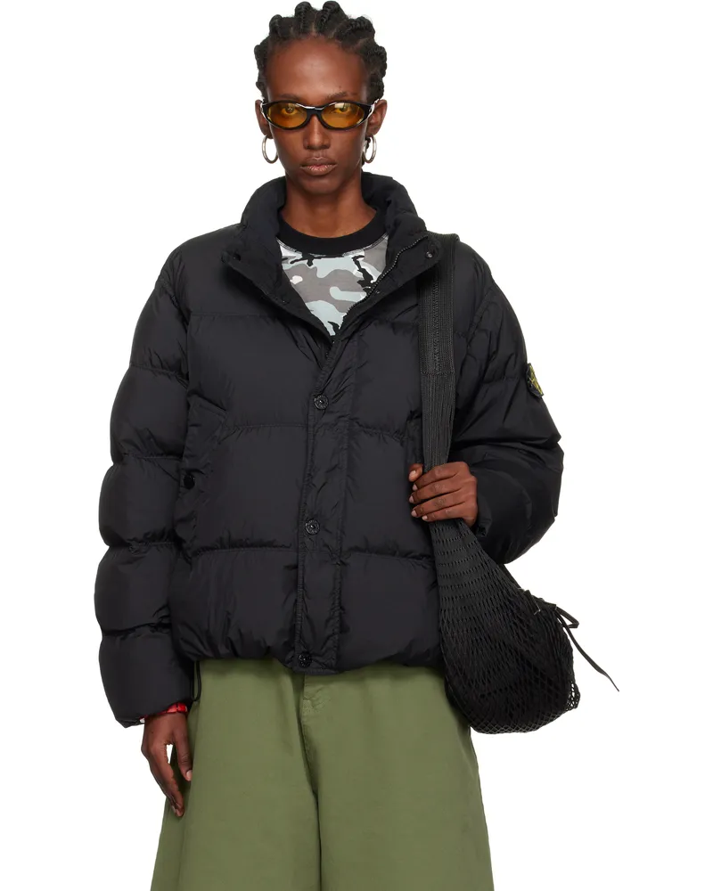 Stone Island Black 4100010 Crinkle Reps Recycled Nylon Down Jacket V0029