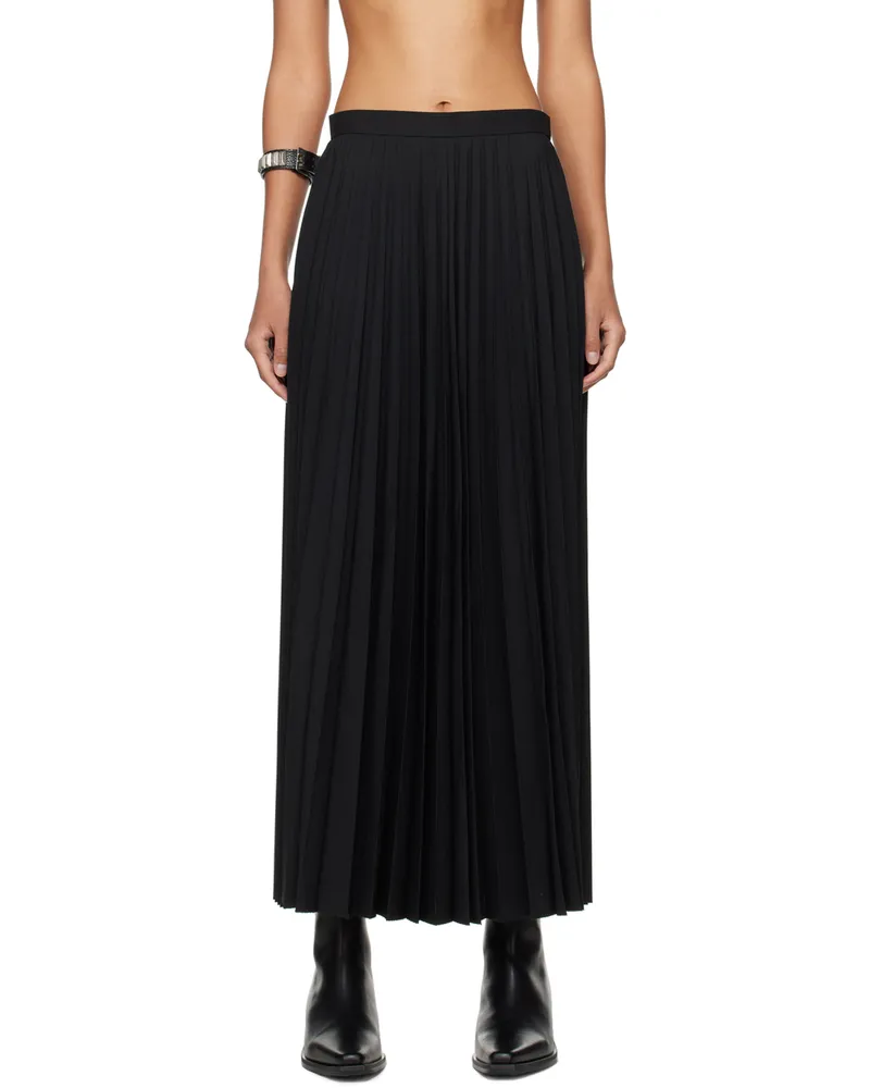 Junya Watanabe Black Pleated Maxi Skirt 1
