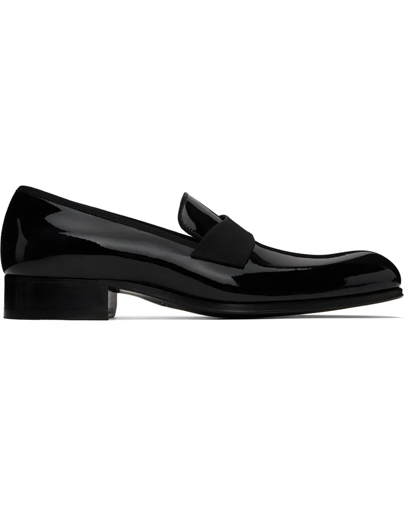 Tom Ford Black Patent Edgar Evening Loafers Black