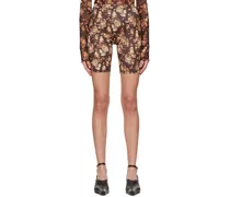 Brown Polyester Shorts