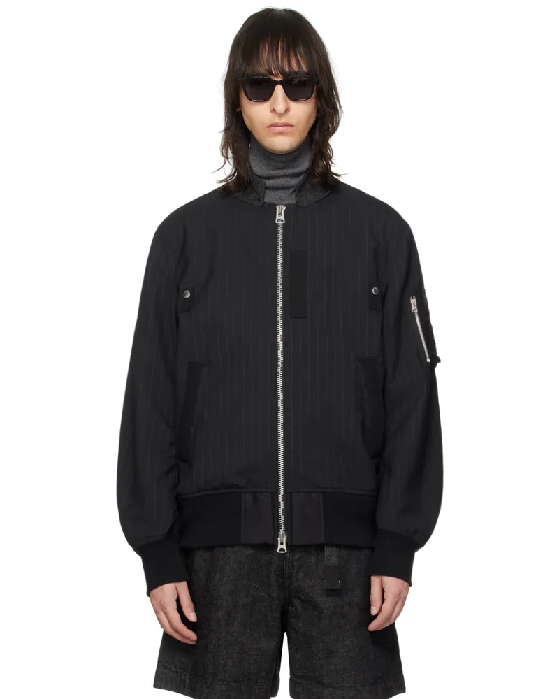 Sacai Navy Striped Bomber Jacket 201