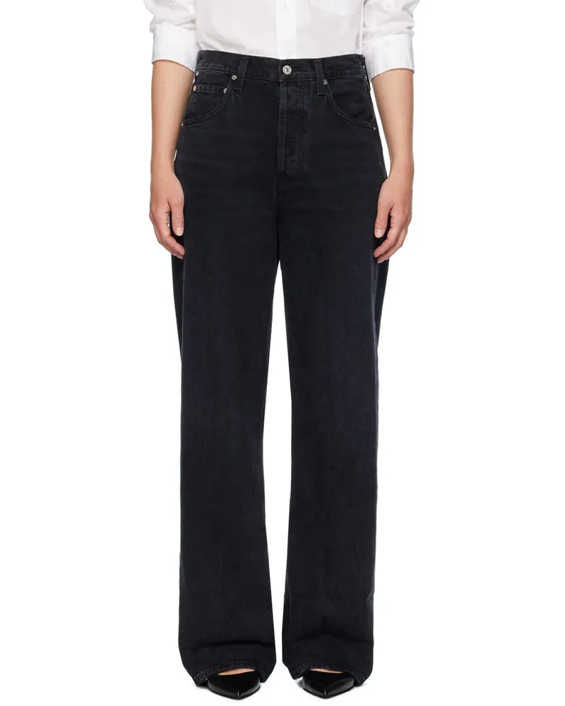 Citizens of humanity Black Ayla Baggy Cuffed Crop Jeans Voila