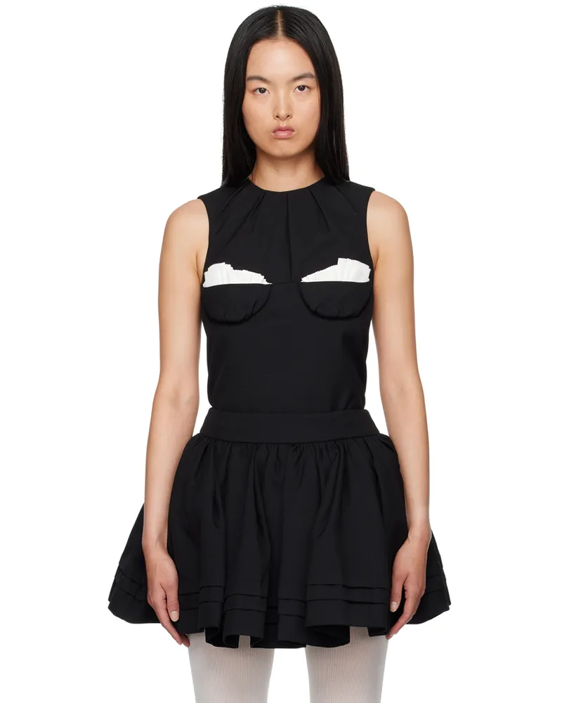 SHUSHU/TONG Black Embellished Top Ba100
