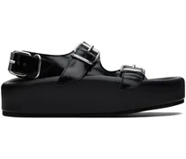 Black Sunken Footbed Sandals