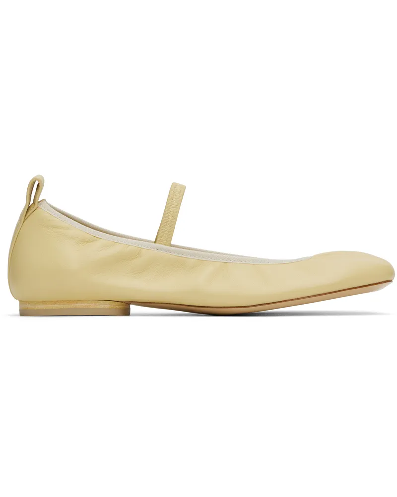 Christophe Lemaire Yellow Square Flat Ballerina Flats Ye100