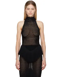 Alaïa Black Fringes Tank Top -