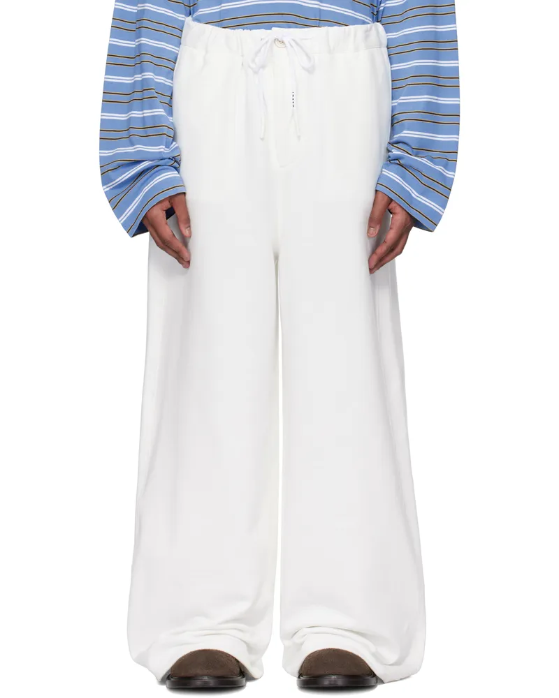 Marni White Loopback Sweatpants 00w02