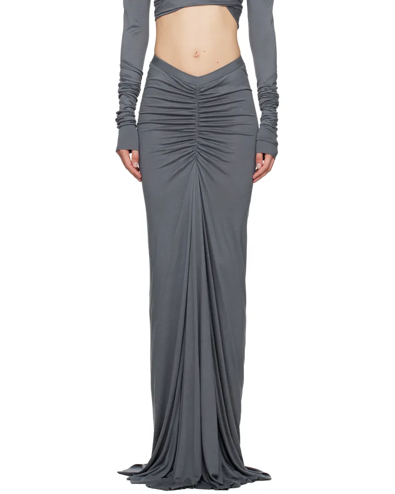 Rick Owens Lilies Gray Porterville Poppy Maxi Skirt 138