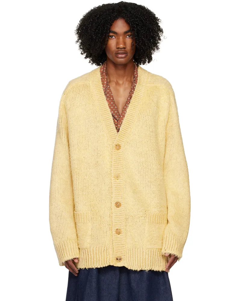 Maison Margiela Yellow Brushed Cardigan 169