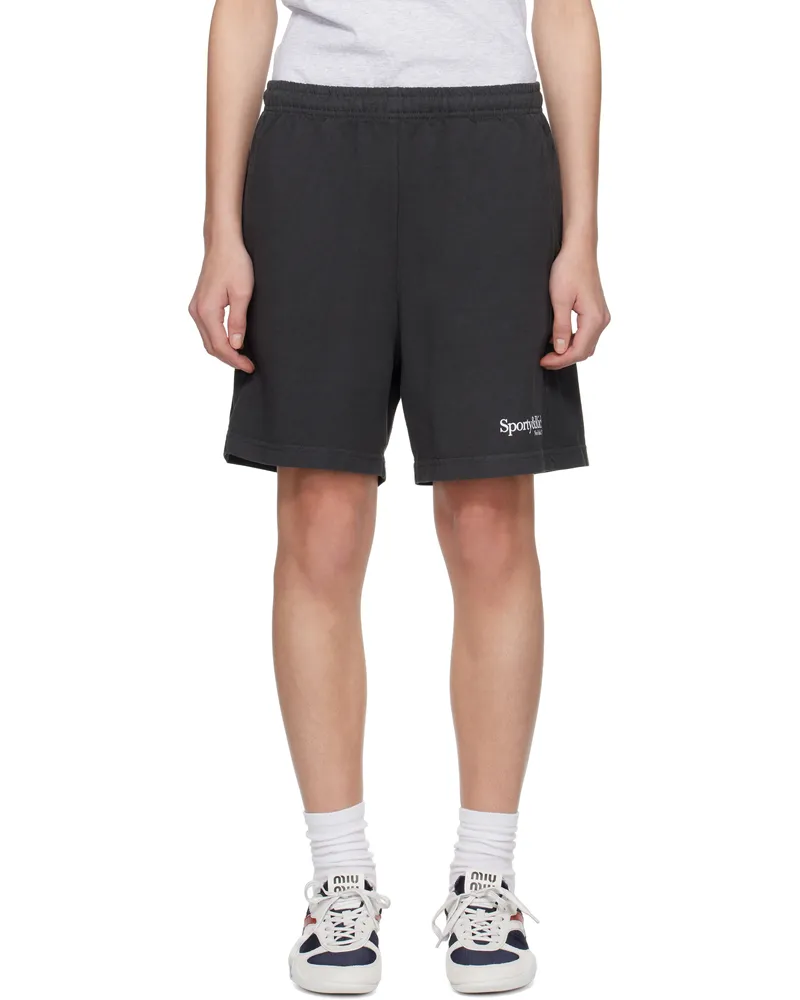 SPORTY & RICH Black HWCNY Gym Shorts 111