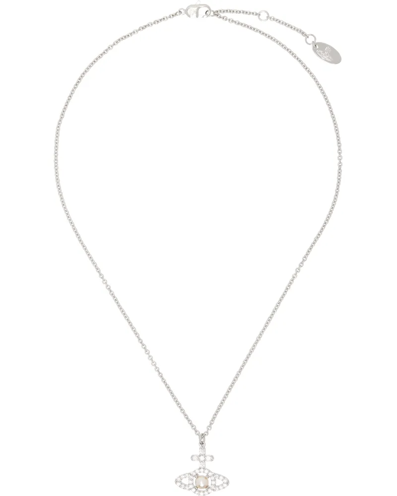 Vivienne Westwood Silver Olympia Pearl Pendant Necklace 231-02p132-p132sm