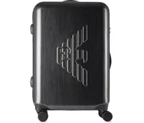 Gray Embossed Eagle Medium Suitcase