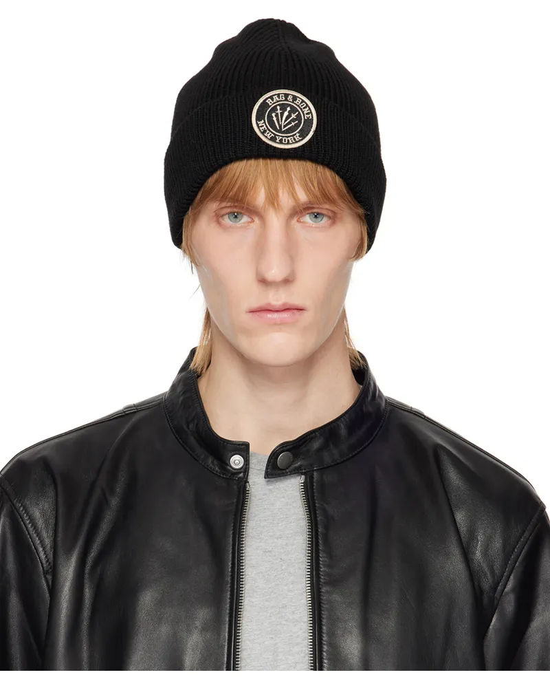 Rag & Bone Black Charlie Beanie Black