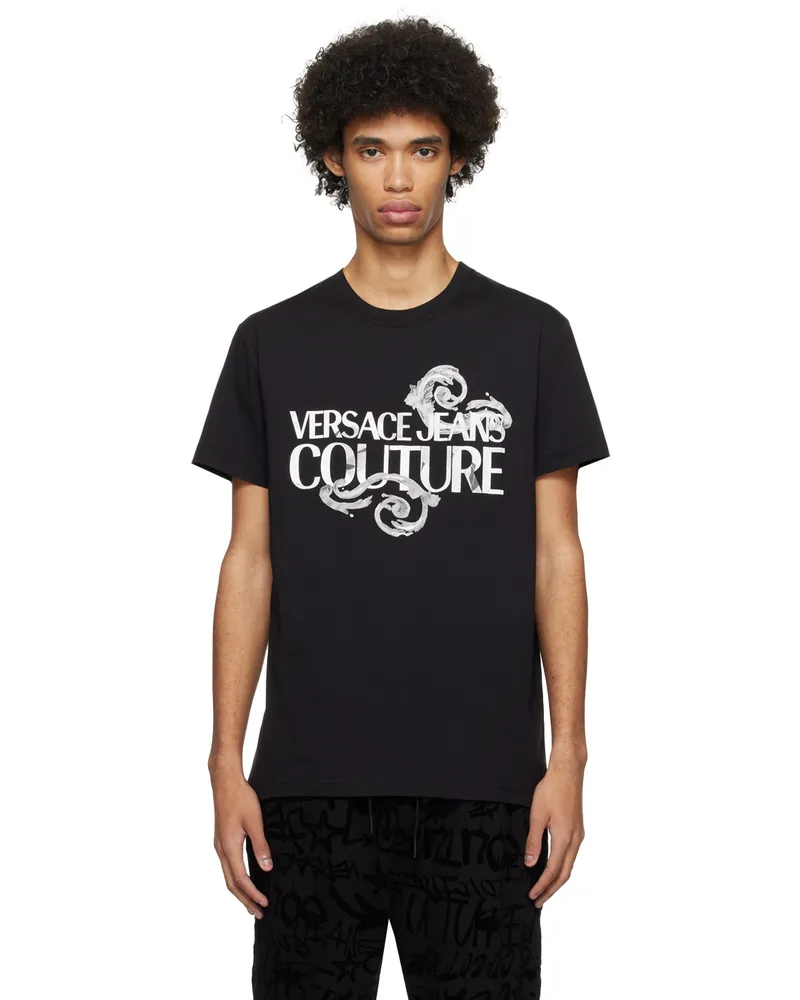Versace Jeans Black Watercolor Couture T-Shirt E899