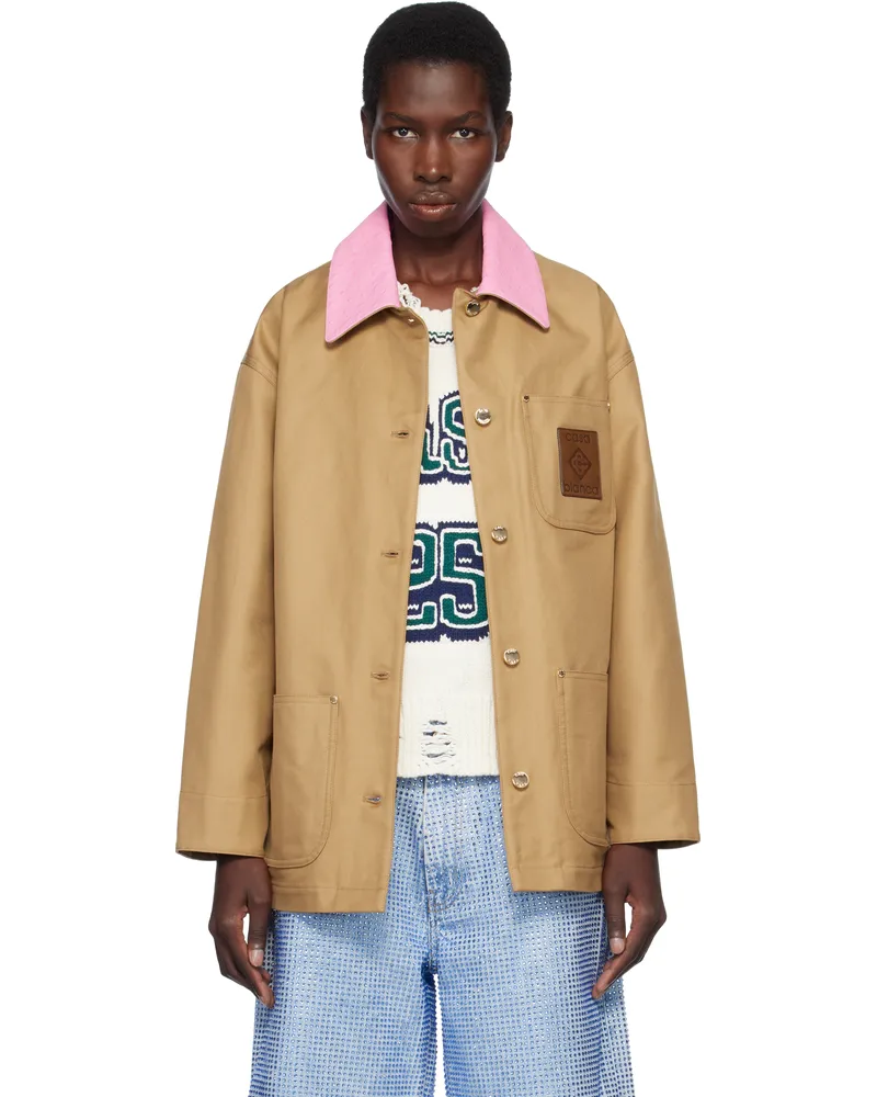 Casablanca Paris Tan Cotton Workwear Jacket Beige