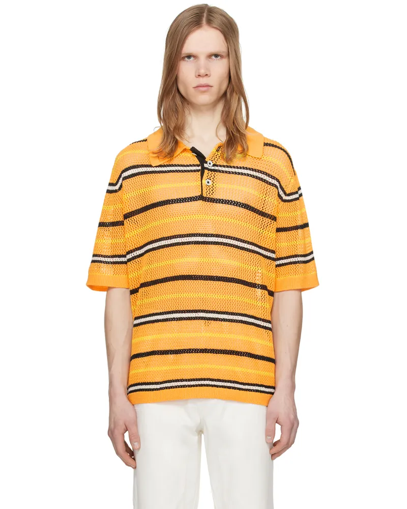 Zankov Orange Three-Button Polo Cantalope