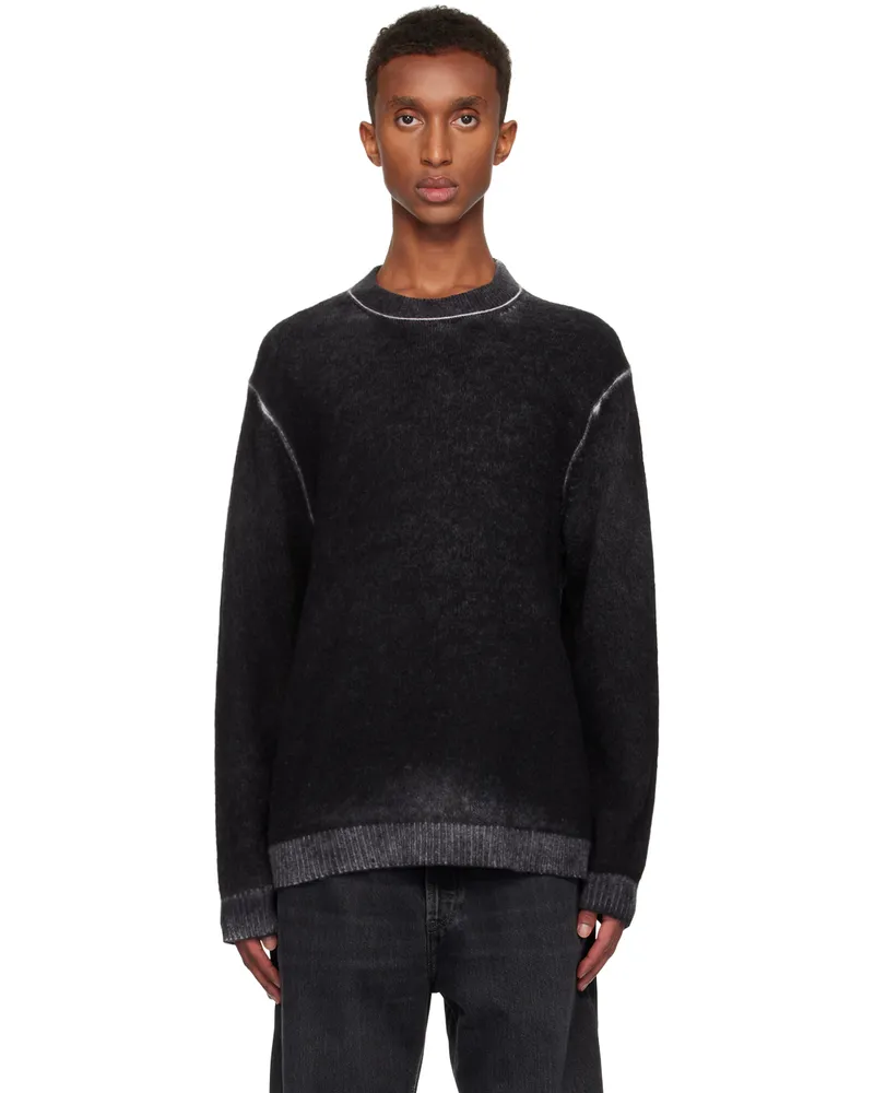 Acne Studios Black Printed Crewneck Sweater 900