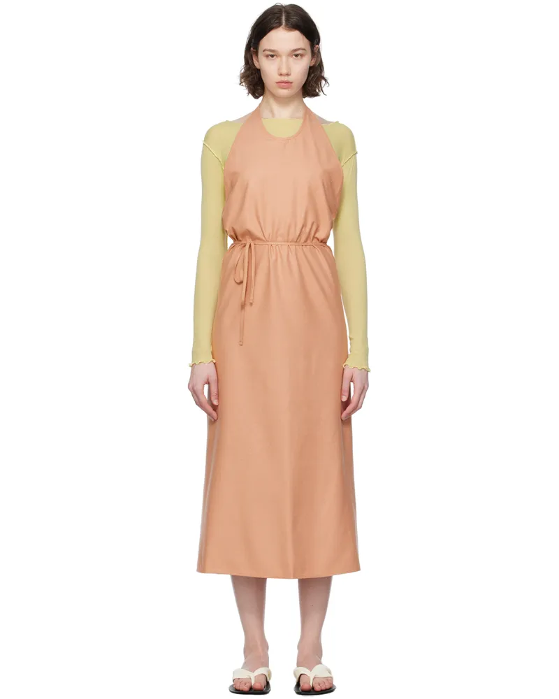 Baserange Pink Apron Midi Dress Sid