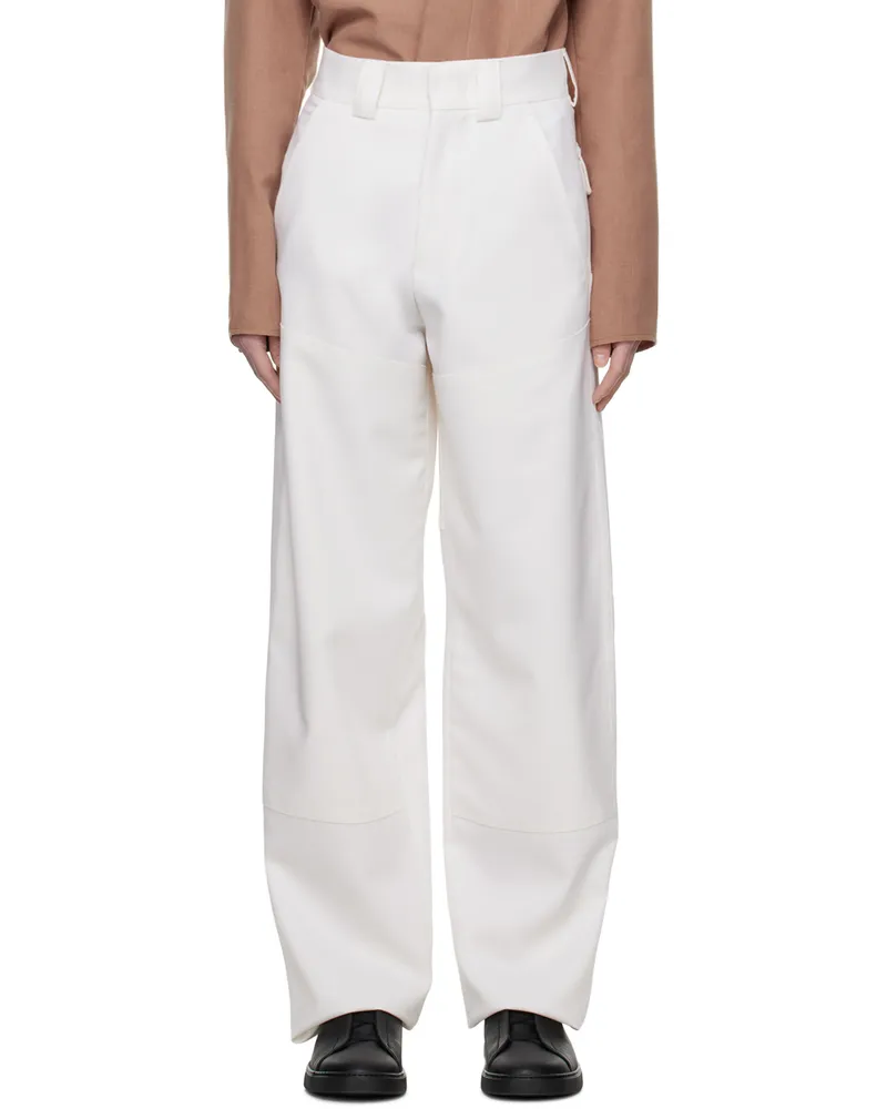 Ermenegildo Zegna Off-White Paneled Trousers N01