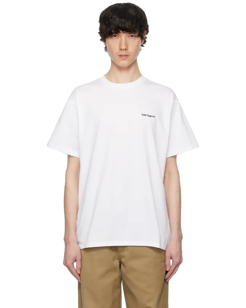 Carhartt WIP White Script Embroidery T-shirt 00axx