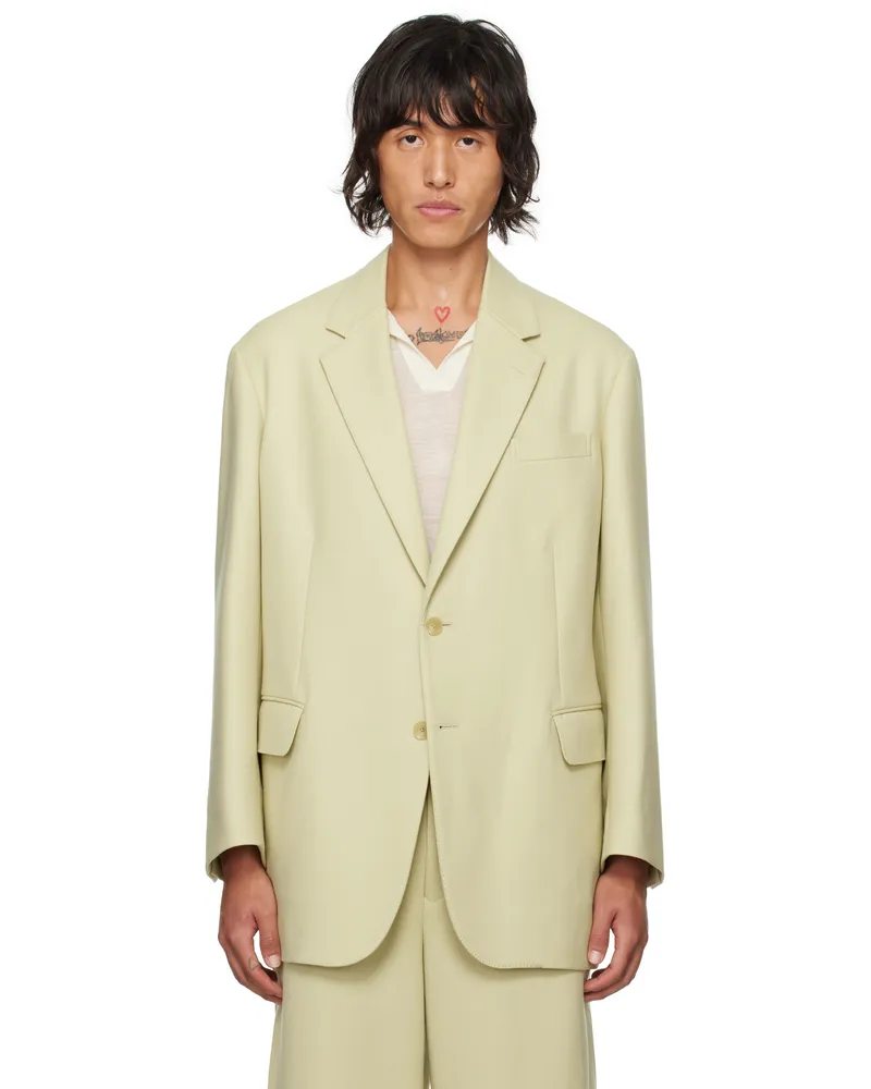 AURALEE Yellow Light Melton Blazer Yellow