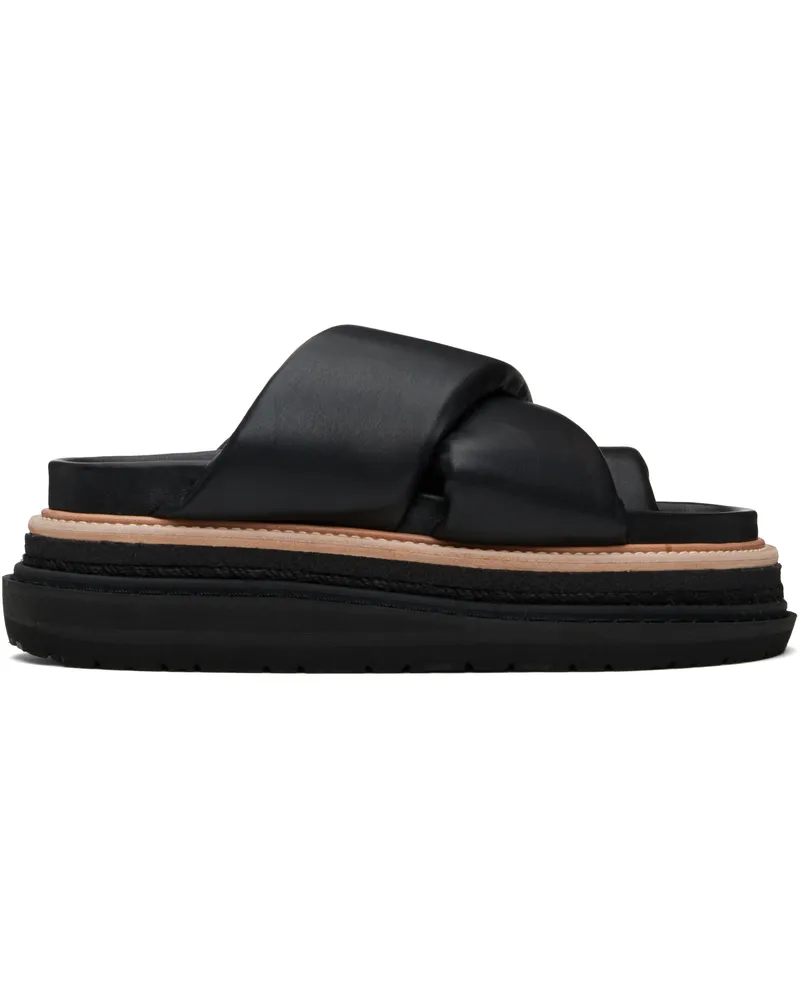 Sacai Black Multiple Sole Sandals 001