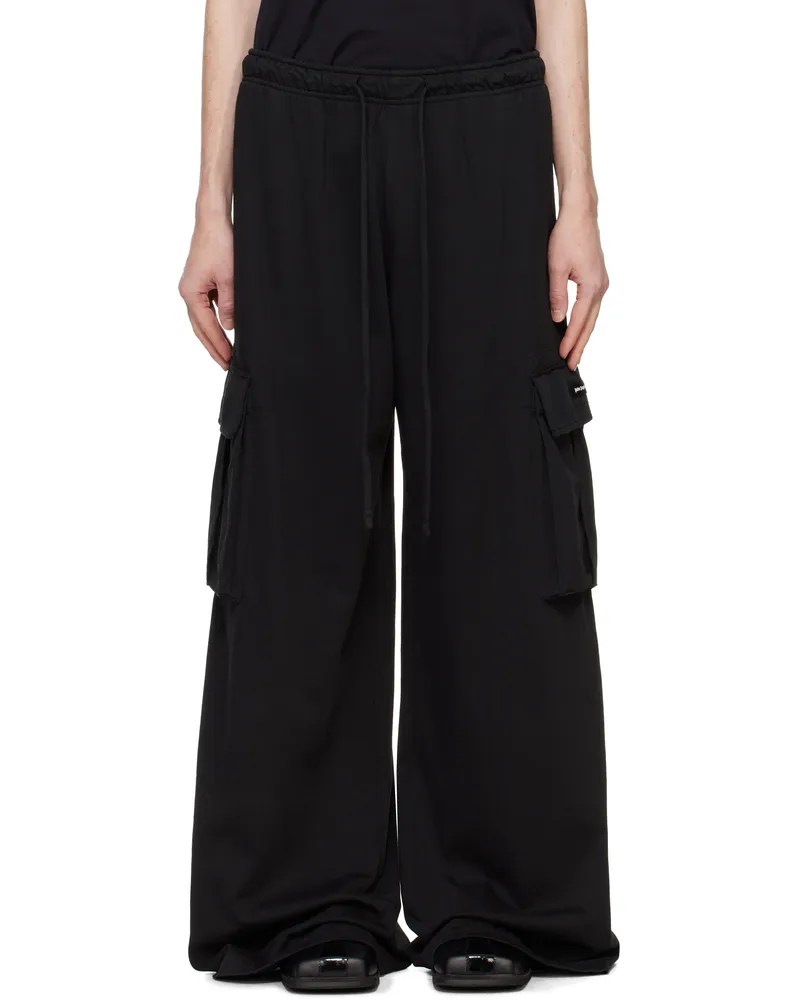 Palm Angels Black Monogram Cargo Pants Black