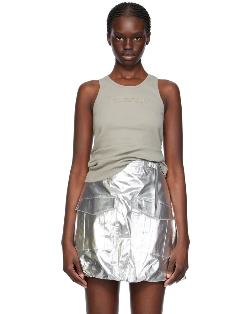Paco Rabanne Gray Flocked Tank Top P020
