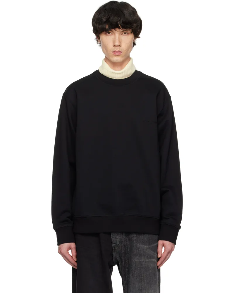 Wooyoungmi Black Embroidered Logo Sweatshirt Black723b