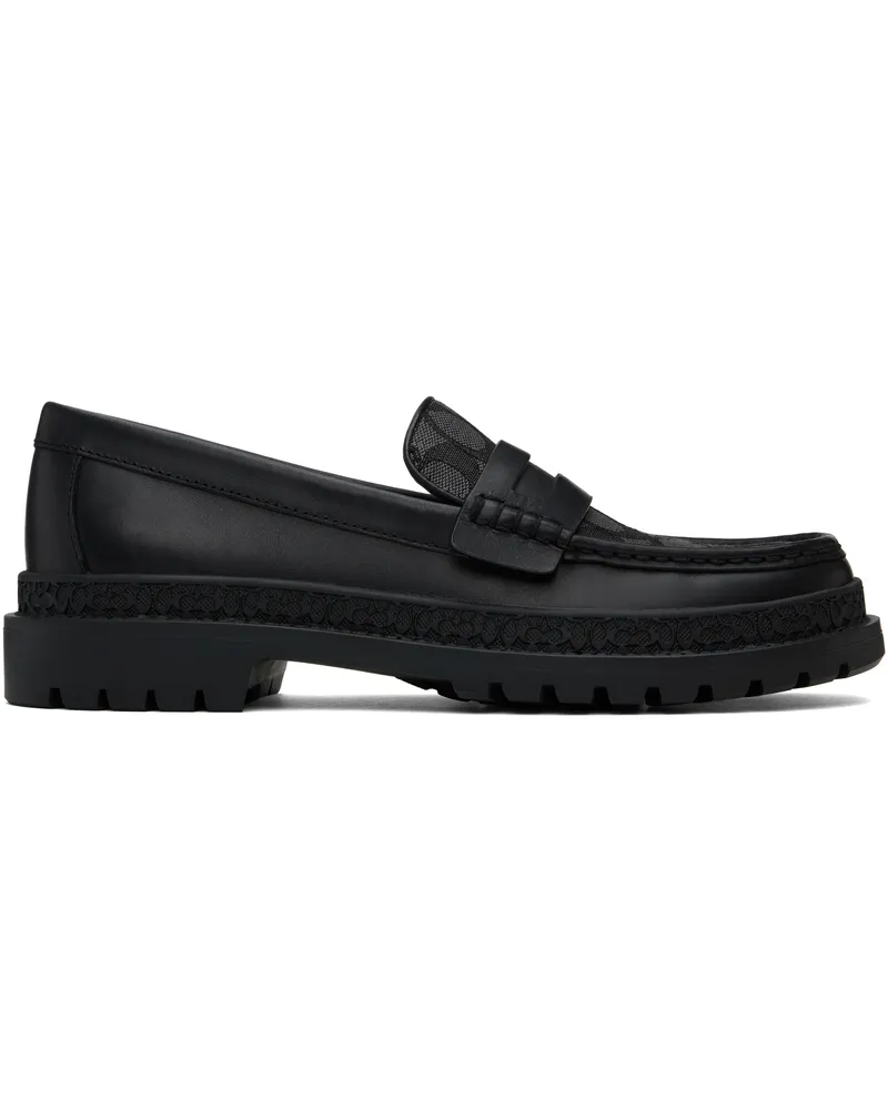 Coach Black Signature Jacquard Loafers Black