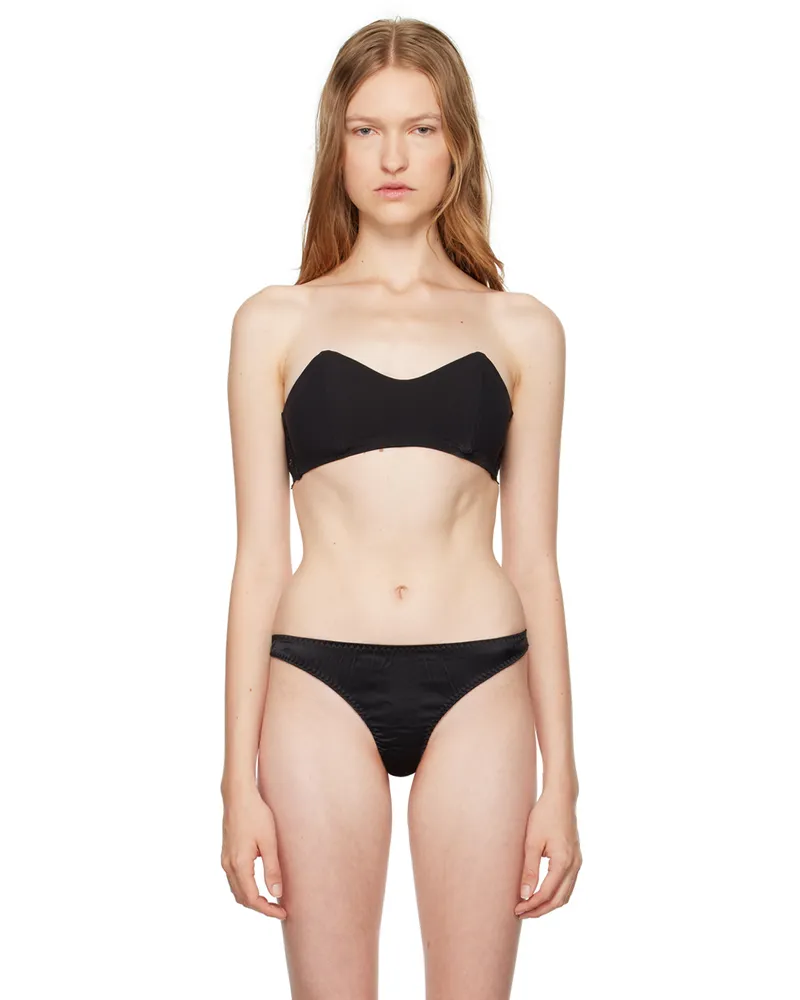 Fleur Du Mal Black Sweetheart Bandeau Bra 0100