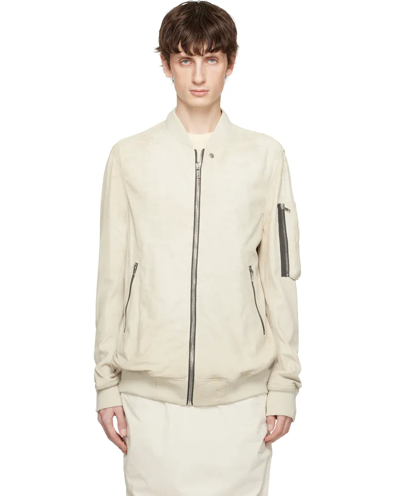 Rick Owens Off-White Hollywood Classic Flight Leather Jacket 41