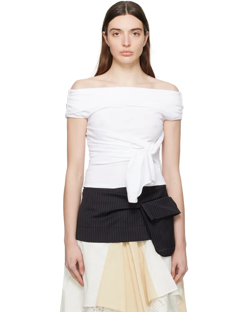 OPEN YY White Knotted T-Shirt White