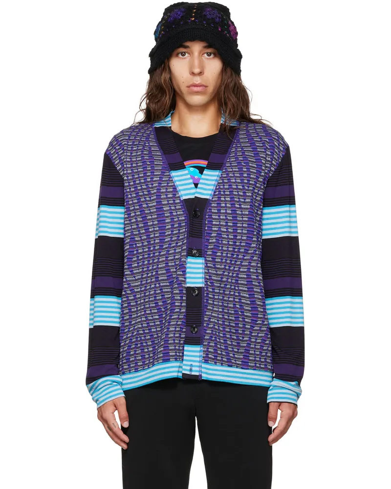 Anna Sui SSENSE Exclusive Purple Stripe Cardigan Orchid