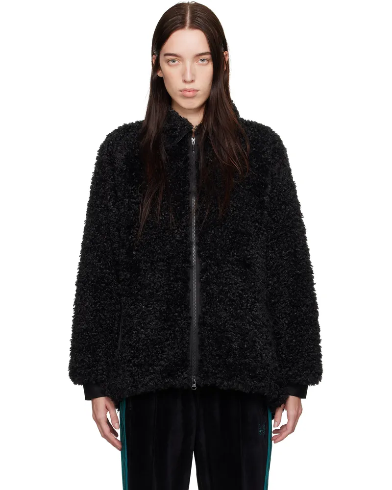 NEEDLES Black Poly Curly Jacket C-black
