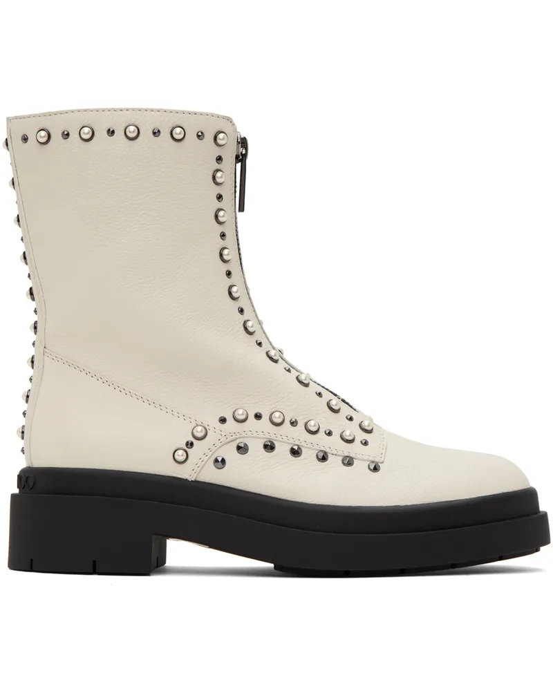 Jimmy Choo Off-White Nola Flat Boots Latte