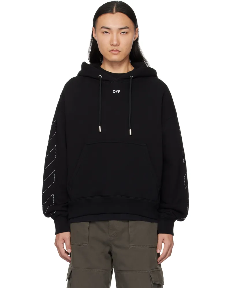 OFF-WHITE Black Stitch Arrow Skate Hoodie Black