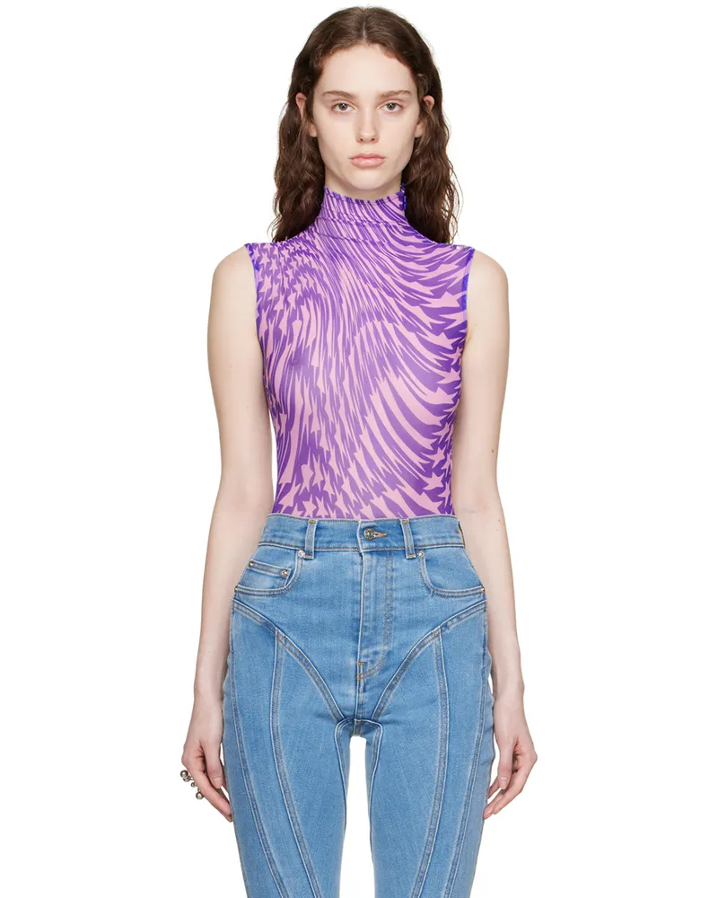 Thierry Mugler Purple Star Bodysuit Ms804