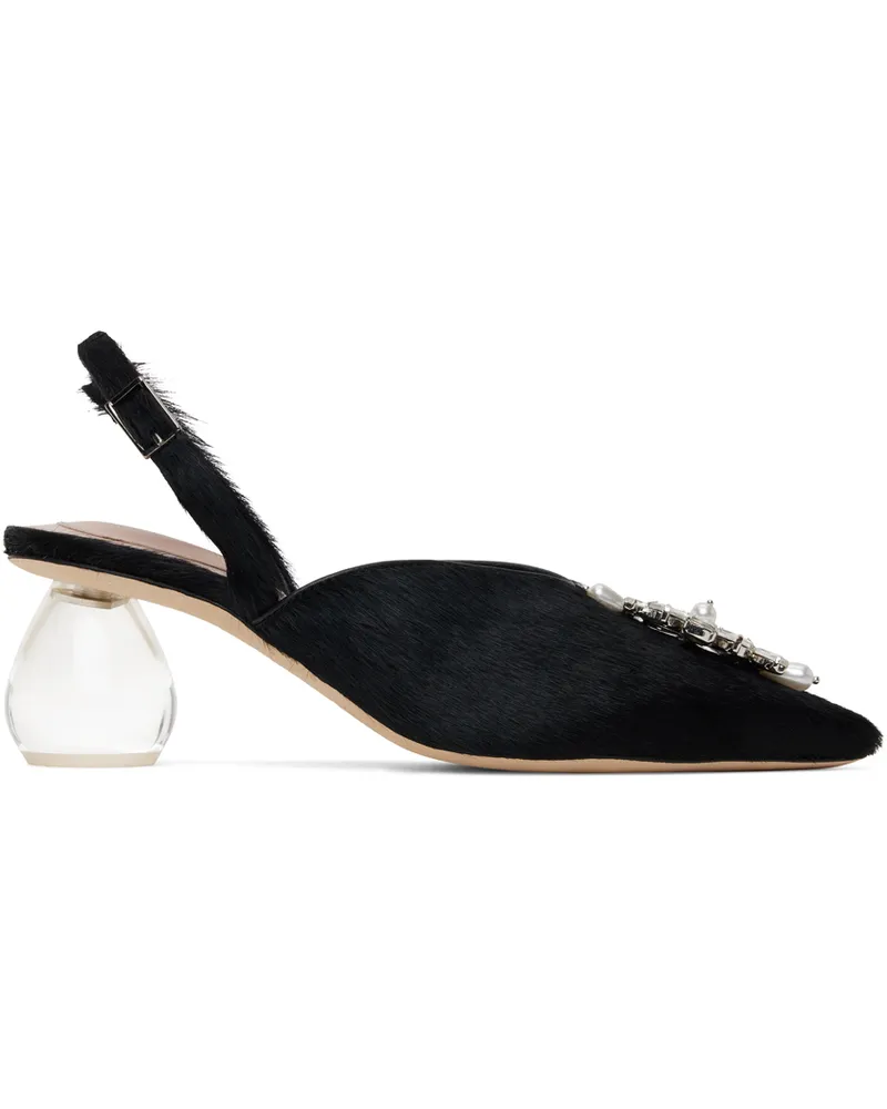 Simone Rocha Black Pointed Slingback Heels Black