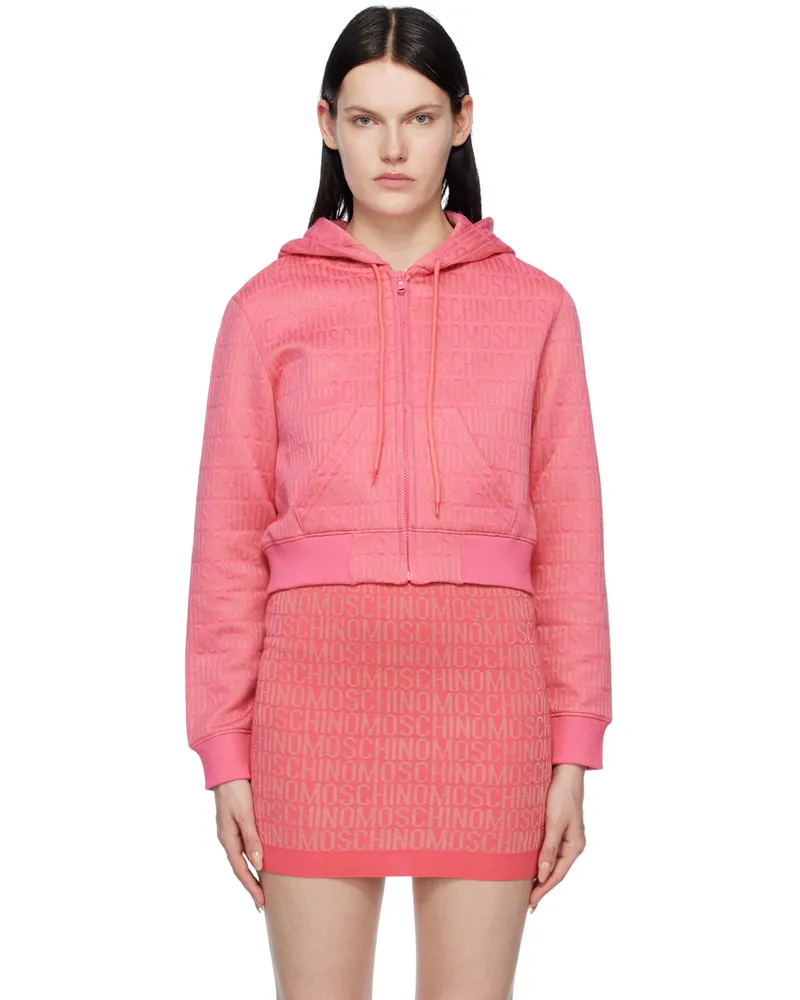 Moschino Pink Zip-Up Hoodie Pink