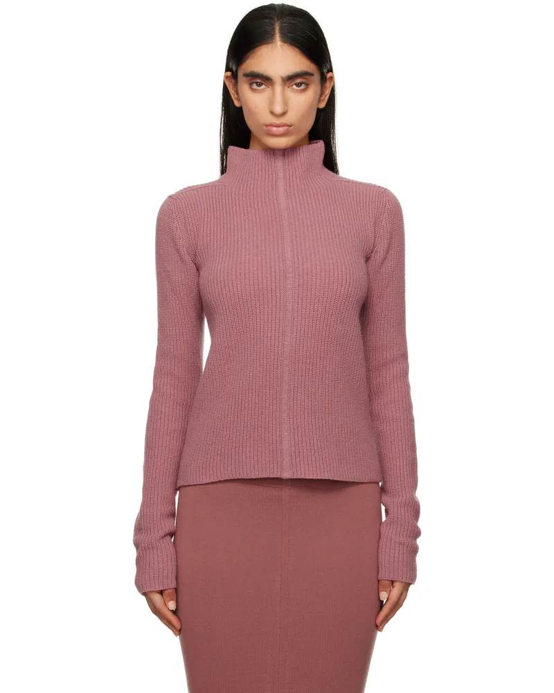 Rick Owens Pink Porterville Headon DBL Lupetto Turtleneck 23