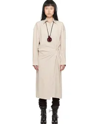 Christophe Lemaire Beige Twisted Midi Dress Redusty