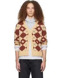 Acne Studios Beige & Brown Jacquard Cardigan Dke